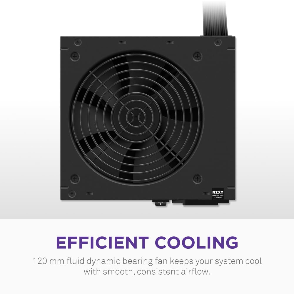 Nzxt C750 Bronze Atx 3.1 - Non-Modular Power Supply - 750 Watts - 12V-2X6 Connector - 120Mm Fdb Fan - Compact 140Mm Size - Black - View 6