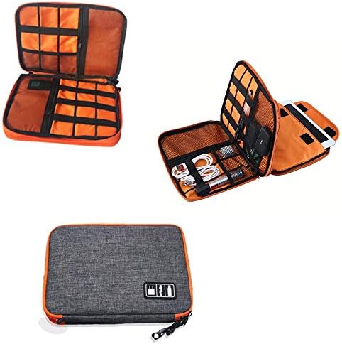 Universal Versatile Cable Accessory Organizer Bag，YUEMI Waterproof Portable Cable Organizer Bag Suitable for Travel/Houseware Storage/Business,Double Layers with Great Capacity Cable Organizer Bag