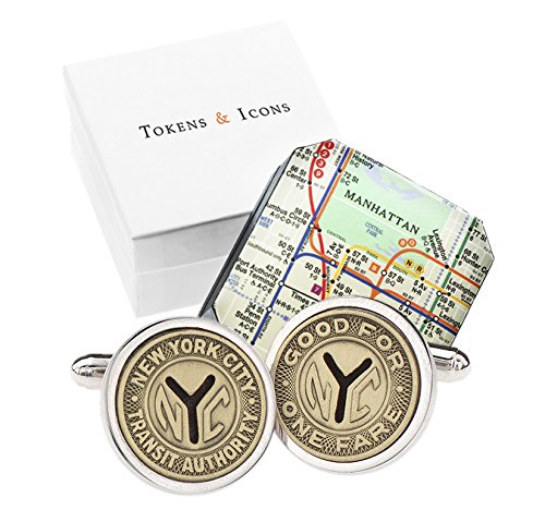 Tokens and Icons Subway Token Cufflinks (New York)