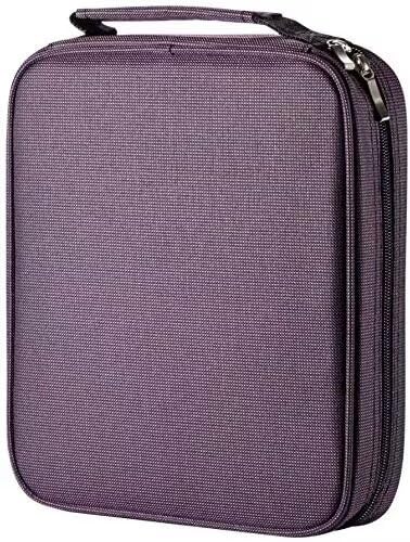 WINSHEA Pencil Case, Large Capacity Oxford Pencil Holder Pencil Pouch, Hold for 120 Standard Pencils Pencil Bag Coloring Pencils Organizer Storage with Handle (Purple)