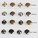 WUTA Leather Double Round Cap Rivets 6 Sizes & 4 Colors Pack of 50 Sets (6mm, Bronze)