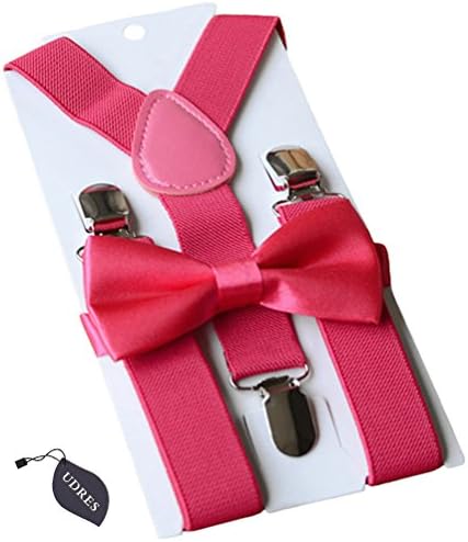 Unisex Kid Boys Girls Adjustable Bow Tie & Suspender Sets