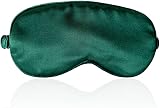 ECHOLLY 100% Mulberry Silk Sleep Mask Green with Travel Pouch & Ear Plugs