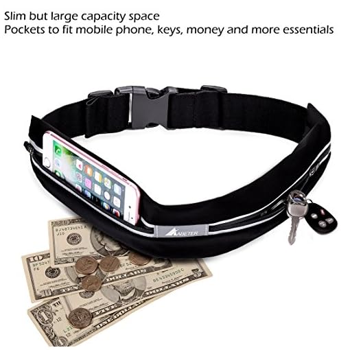 ABETER Best Running Belt Pocket Belt Waist Pack Pouch Sweatproof Rainproof Slim with 2 Expandable Pockets and No Bounce… - Image 3