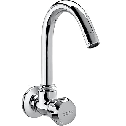 Cera Ocean Quarter Turn Fittings Sink Cock (Wall Mounted) (Chrome Finish)