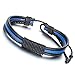 Aroncent 4PCS Handmade Vintage Wristband, Leather Rope Bracelet, Tribal Braided Cuff Bangle, Adjustable