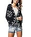 Ladies Snow Flakes Kimono Cardigan Wraps Bikini Short Blouse ? Tops Cover Ups Black ?>