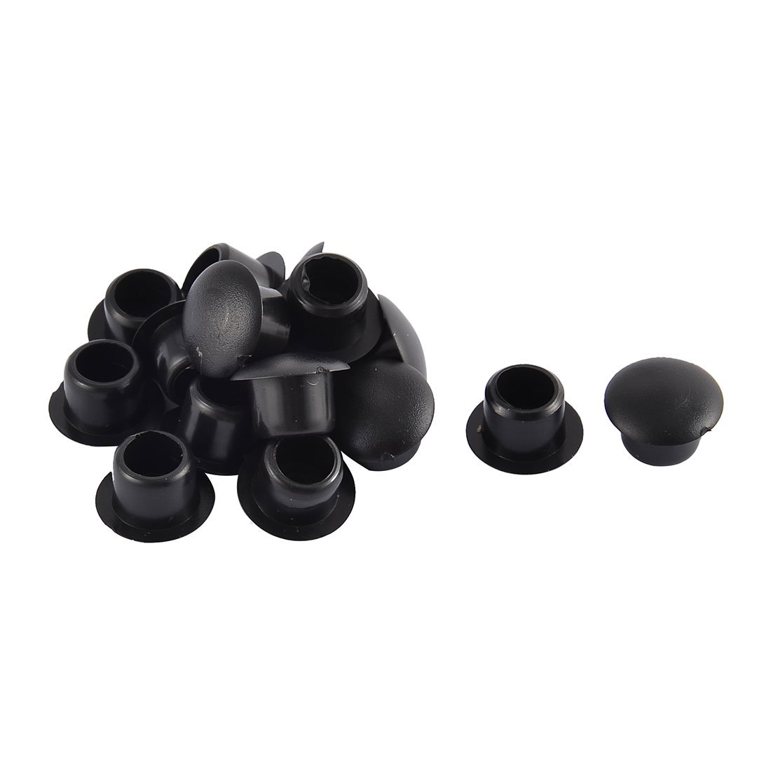 Sourcingmap Plastic Home Round Flush Mount Cable Connector Hole Plugs Covers 11mm 16pcs Black