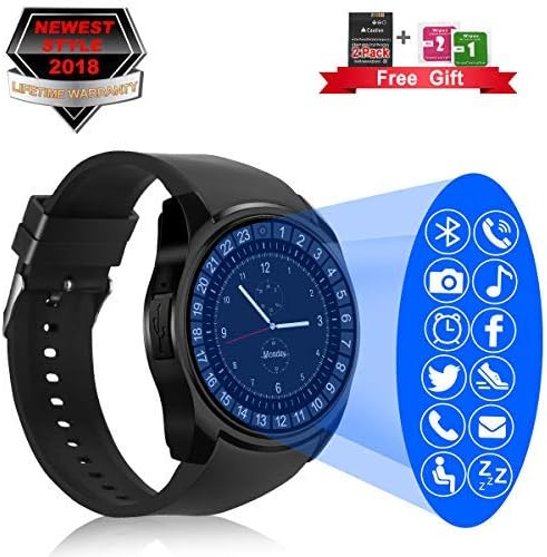 Bluetooth Smart Watch with Camera Touchscreen,Waterproof Smartwatch Unlocked Phone Watchs with SIM Card Slot, Smart Wrist Watch Compatible with Android Phone X 8 7 6 5 Plus