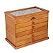 Wood Jewelry Box for Women - Real Wooden Jewelry Holder Organizer Box with Rose Leaf Patterns, Mothers Day Gifts, Jewelry Boxes for Storage Earrings Rings Necklace Bracelet, Ideal Gift for Women's Day
