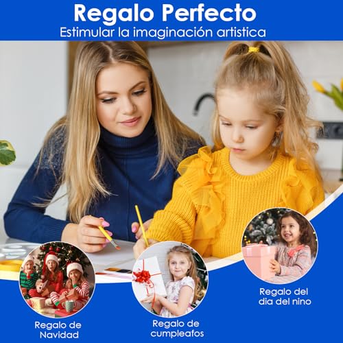 ZZBIFRJ Set de Arte Profesional Plegable de Aluminio, 145 Piezas Kit de Dibujo en Color, Lapices de Colores Profesionale Ideal Regalo para Niños (Astronautas)