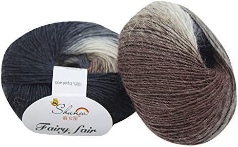 Clearance Sale! Yarns for Knitting Crochet Craft,KFSO Hand Knitting Knicker Yarn Crochet Soft Scarf Sweater Hat Yarn Knitwear Wool,Rainbow Color (H2)