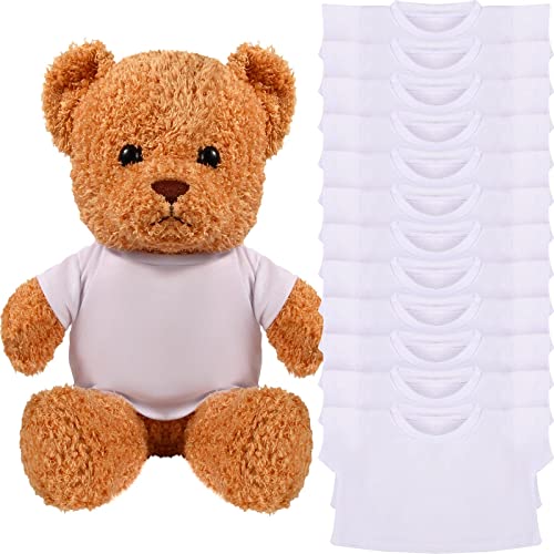 Photo 1 of 12 Pcs Bear Shirts White Basic Tee Shirt Bear Clothes Bear White Shirt Classic White T Shirt for Bears Plush Bear Clothes Crew Neck Stuffed Animal T Shirt Fit 14-18 Inches Stuffed Bear Dolls