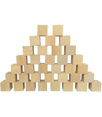 PLAZOTTA Lot De 30 Cubes En Bois Brut De 5,1 Cm, Blocs Vierges En Bois De Pin Pour Travaux Manuels