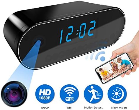 Camera Clock, Mini Security Camera Clock, 1080P Wireless WIFI Security Camera clock with Night Vision and Motion Detection, Wireless Camera for Home Security Surveillance with Free APP
