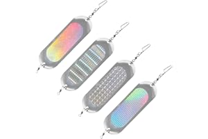 MIOYOOW Fishing Flashers, 4PCS Reflective Salmon Lures High Visibility Fishing Diving Board for Freshwater Seawater