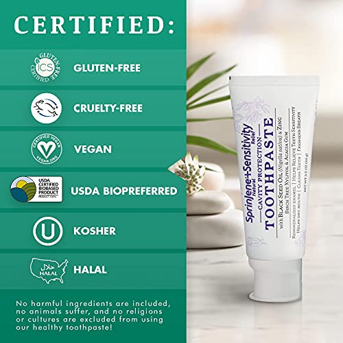 SprinJene Natural Toothpaste, Cavity Protection for Sensitivity Relief