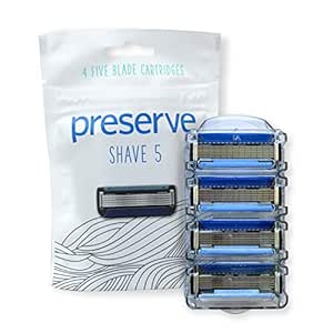 Amazon Com Preserve Five Blade Replacement Cartridges For Preserve Shave Five Recycled Razor 4 Count Beauty