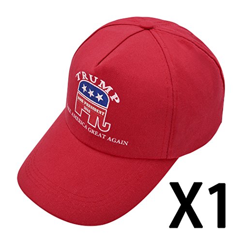 Rocky Sun Unisex-adult 2016 Trump for President " Make America Great Again " Campaign Adjustable Hat Cap (Red) x 1