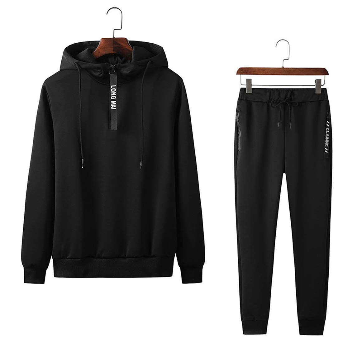 ルームウェア スウェット ジャージ 上下セット メンズ black 2XL