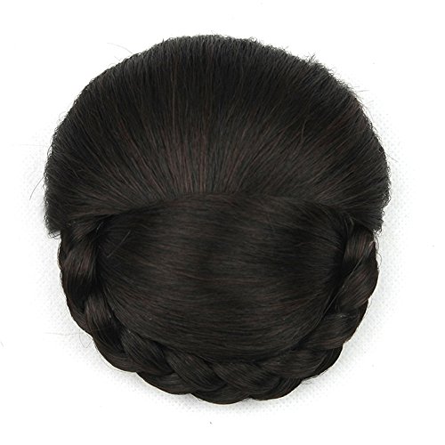 Toptheway 70g Braided Bun Hair Extensions Hair Pieces women,Darker Brown