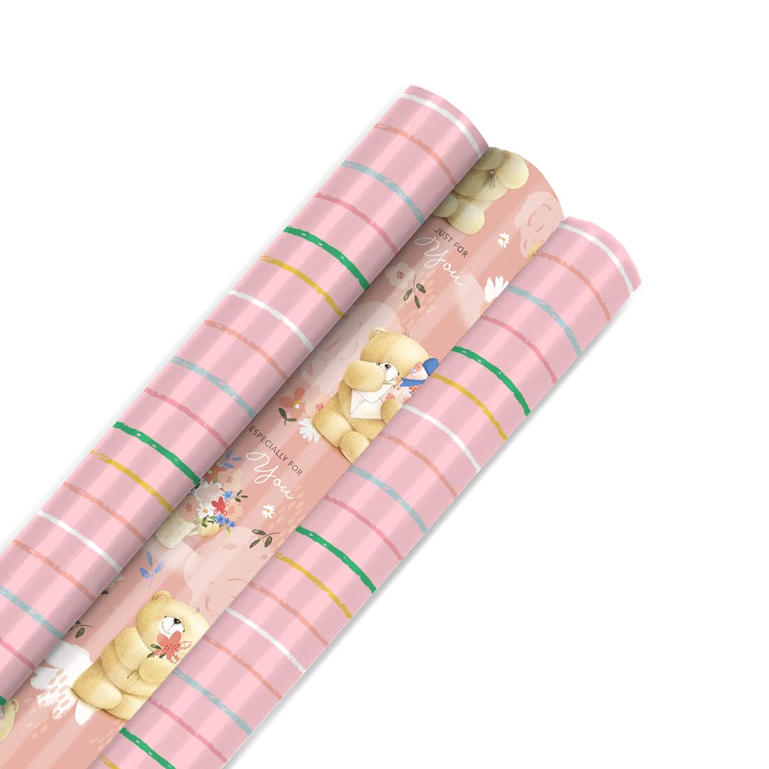Hallmark Wrapping Paper Bundle for Her- 3 Rolls in 2 Versatile Designs