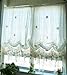 Hughapy Pastoral Lace Tie Up Shade Curtain 58 by 69 inch Length Adjustable Balloon Manual Hook Flower Shade Window Curtain Panels Christmas Decor, Off-White