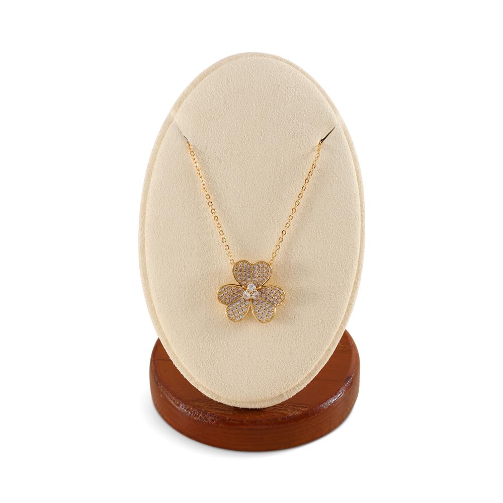 Photo 1 of Yinbeini Necklace Holder, Jewelry Stand,Wooden Earring Organizer,Premium Necklace Display,Luxury Earring Display,Beige Small Jewelry Organizer Stand