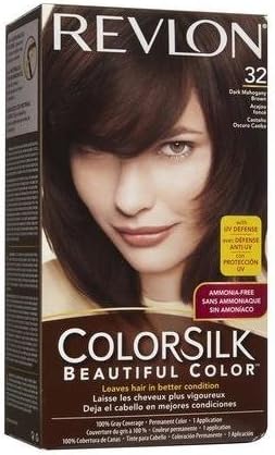 Revlon ColorSilk Beautiful Color Permanent Hair Color 32 Dark Mahogany Brown 1 EA - Buy Packs and Save (Pack of 4)