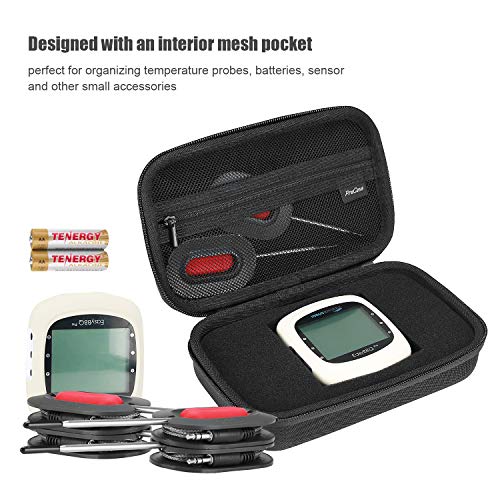 ProCase Carrying Case for Cooking Thermometer Soraken NutriChef PWIRBBQ80 Inkbird IBT-4XS / IBT-4XP / IBT-2X Nobebird BBQ Grill Digital Meat Thermometer Hard Travel Case –Black