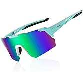 HNJOKE Sports Polarized Sunglasses, UV 400 Protection Sun Glasses Women, Mens Glasses for Cycling Biking Running