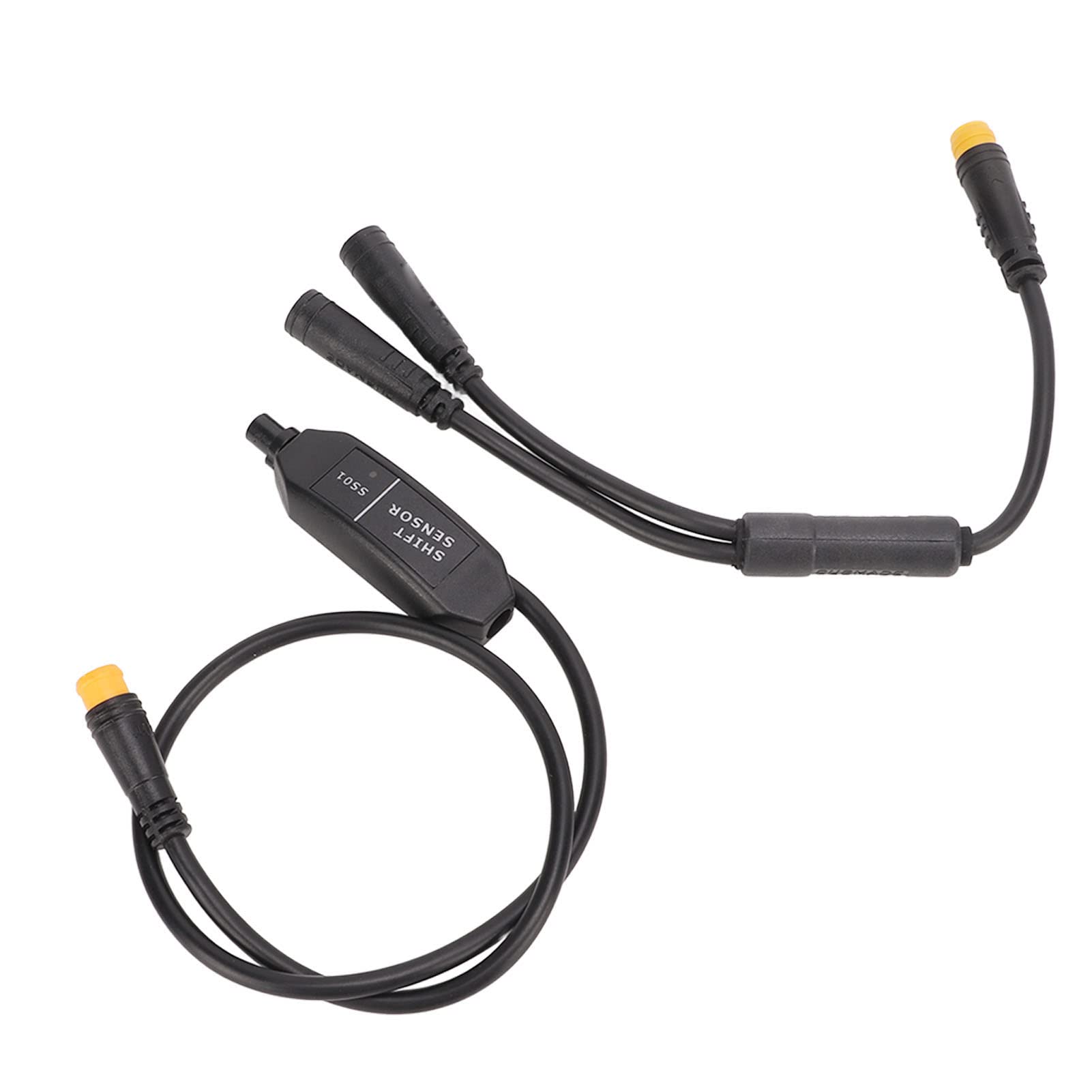 AMONIDA Gear Sensor Cable, ABS Plastic + Rubber 3 Pin Interface Gear Shift Sensor Cable with 21cm 1T2 Brake Splitter Cable for Bafang Mid Mount Motor