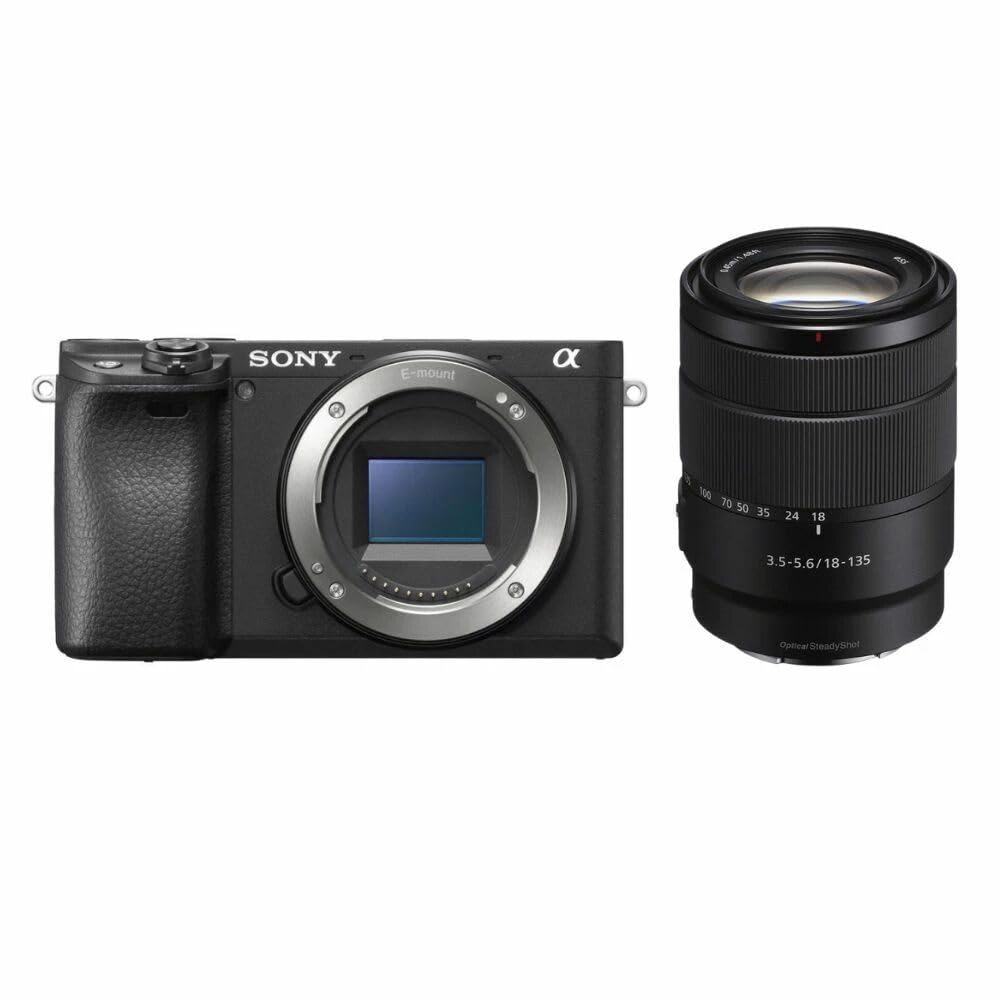 Sony Alpha 6400 (APS-C) Fotocamera con obiettivo 18-135 mm – Autofocus con rilevamento degli occhi da 0,02 s, video 4K, display ribaltabile, ideale per vlogging e fotografia