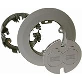RACO 6299 Round Floor Box Cover Kit Nonmetallic With Two-Lift Lids for 5511 Floor Box, Gray