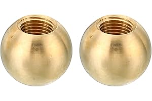 PATIKIL M10x1 20mm Thread Lamp Finials Cap Knob, 2 Pack Brass Ball Lamp Decoration Screw Caps for Furniture Lighting Lamps