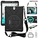 Galaxy Tab S3 9.7 T820 Case, Shock-Absorption/High Impact Resistant Heavy Duty Armor Cover with Handstrap Strap Shoulder Belt Rubber Carry Work Holder for Samsung SM-T820 T825 9.7 inch Tablet(Black)