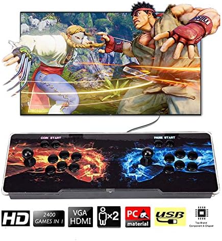 Jiayida Arcade Fighting Games, 2400 in 1, Classic Retro Arcade Games, 2 Joystick Home Consoles, Expandable to 4 Players, 720P Full HD, Advanced CPU, HDMI / VGA / USB