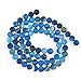 PLTbeads Natural Gemstone Loose Beads Matte Approxi 15.5 inch DIY Bracelet Necklace for Jewelry Making (10mm, Matte Blue Stripe Agate)