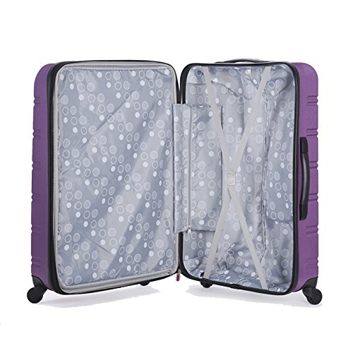 Rockland Melbourne Hardside Expandable Luggage with Spinner Wheels, Purple 24