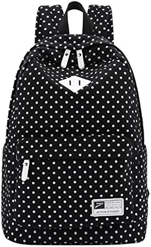Girls Backpack Casual Polka Dots Canvas Laptop luggage School Bag Travel Daypack