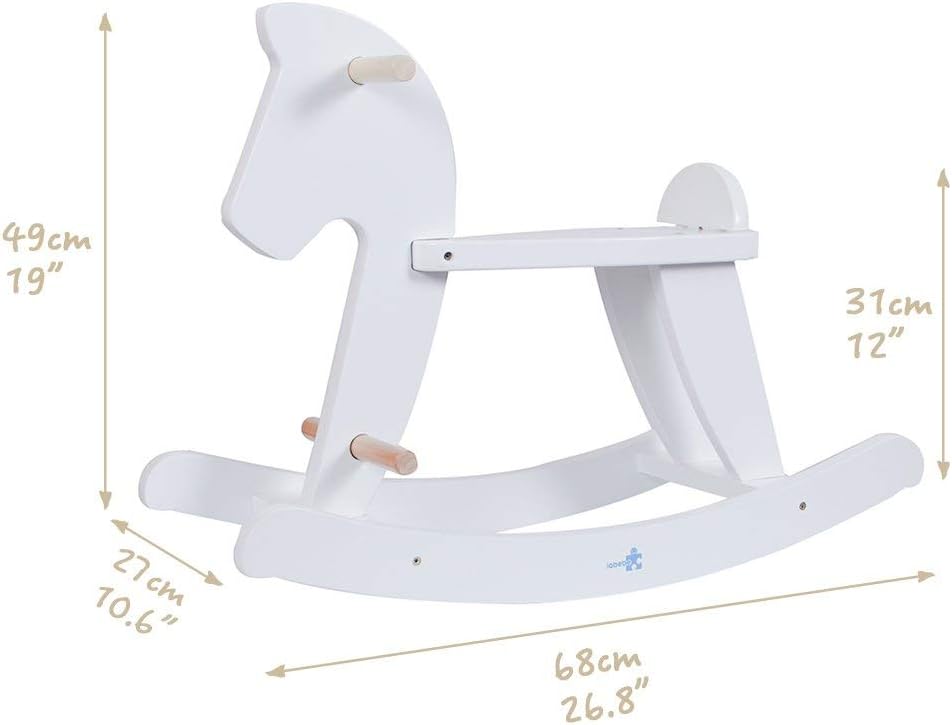 white wooden rocking horse