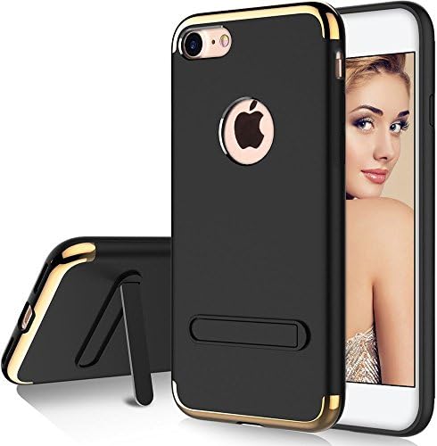 AKEDRE iPhone 7 Case, iPhone 8 Case, Stylish Slim Hard Case [Metal Plate] [Anti-Scratch] Shockproof Electroplate Frame with [Metal Kickstand ] For iPhone 7 4.7 inch.