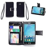 IZENGATE LG Optimus L90 Wallet Case - Executive Premium PU Leather Flip Cover Folio with Stand (Black)
