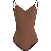 HROYL Women's Classic V-neck Dance Camisole Leotard with Adjustable Straps for Ballet Gymnastics,3S-C11