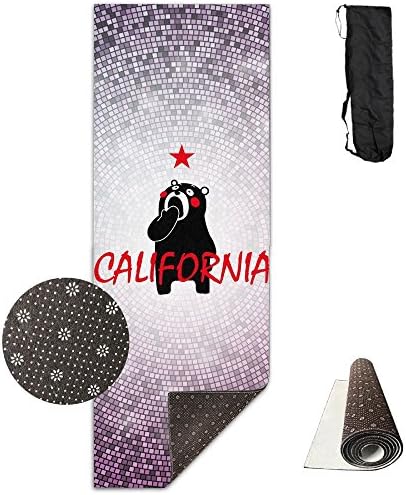 Cute Strong California Bear Non-Slip Exercise Yoga Mat Premium Printed Reversible Anti-Tear Fitness Exercise Eco-friendly Yoga And Pilates Mat