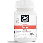 365 by Whole Foods Market, Chelated Iron 18mg, Vegan, 100 Capsules