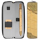 MoKo Pencil Holder Case for Apple Pencil, Premium PU Leather Case Carrying Bag Sleeve Pouch Cover for Apple iPad Pro Pencil / Pen (with Built-in Pocket and Holder), Map H