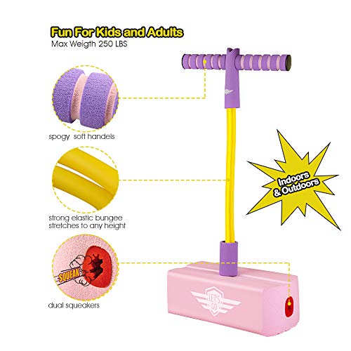 dmazing Birthday Christmas Xmas Gifts Presents for 3-12 Year Old Girls, Pogo Stick for Kids Sensory Toys for 3-12 Year Old Girls Gifts Age 3-12 Stocking Stuffers Stocking Fillers Pink DDUSFPJ02