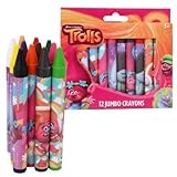 Trolls Jumbo Crayons, Assorted Colors, 12-Crayons per Pack