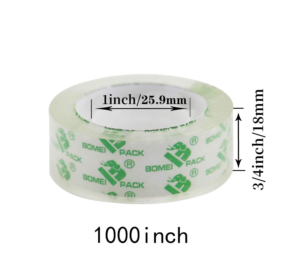 48 Rolls Crystal Clear Transparent Tape, Stationery Tape Refills Rolls for Dispenser, 3/4 in x 1000 in,1 inch Core, Gift Wrapping Tape for Office, School and Home, BOMEI PACK: Industrial & Scientific